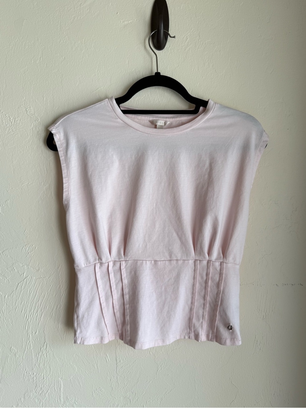 Guess Karmen Cinched Sleeveless Corset Top- Pink
